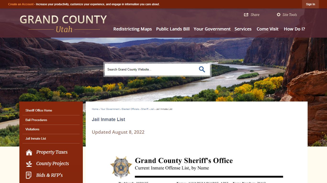 Jail Inmate List | Grand County, UT - Official Website